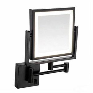 Espejo de Maquillaje LED con Luz, Sin Perforación, Montado en la Pared, Plegable, Retráctil, Aumento de Doble Cara, Espejo de Belleza para Baño - Product Image 3