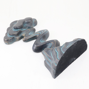 Sculpture de Montagne Nuageuse Auspicieuse Dorée, Statue de Paysage en Métal Faite à la Main, Or Bronze Bronze Foncé, Décoration <span class=keywords><strong>Zen</strong></span> de Table pour la Maison - Product Image 6