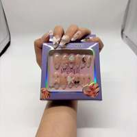 Boîte de présentation pour faux ongles en gros, ensemble de 6 styles d'ongles artificiels en ABS, capsules d'ongles réutilisables pour manucure DIY, 144 pièces