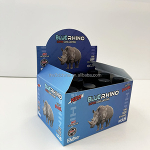 Boîte d'affichage en papier pour boisson Blue <span class=keywords><strong>Rhino</strong></span>, amélioration masculine en gros, emballage de bouteille liquide - Product Image 4