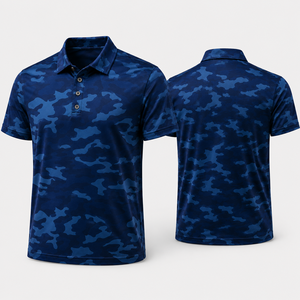 Polo de Golf Personalizado Premium para Hombre, Camuflaje, Rendimiento, Absorción de Humedad, Marca Privada, Ropa Corporativa OEM - Product Image 4