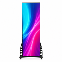 Écran d'affichage LED intérieur P2.5 à taux de rafraîchissement élevé, support d'affichage numérique portable sans fil, écran publicitaire 1080P HDR pour magasin