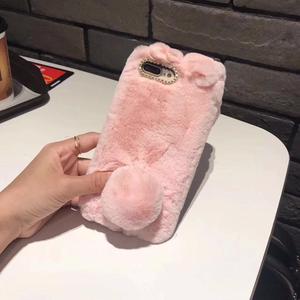 Ốp Điện Thoại Di Động Lông Thỏ Thật Sang Trọng, Tai Dài, Lông Mịn, Ấm Áp, Dành Cho iPhone - Product Image 5