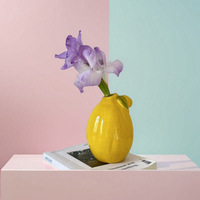 Vase hydroponique en céramique haut de gamme citron grenade vert radis petit ornement de table pour salon bureau bureau Art déco