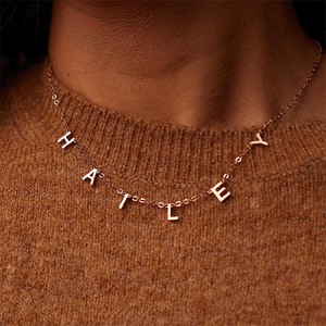 <span class=keywords><strong>Collana</strong></span> Personalizzata in Acciaio Inossidabile con 26 Lettere, Certificazione CE, Regalo per <span class=keywords><strong>San</strong></span> <span class=keywords><strong>Valentino</strong></span> - Product Image 4