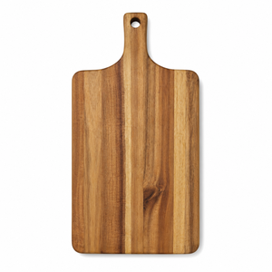 Tabla de cortar de <span class=keywords><strong>madera</strong></span> de acacia con mango, disponible en stock local en EE. UU., sin personalización, para el hogar, restaurantes, cocinas, carne, verduras y frutas. - Product Image 1