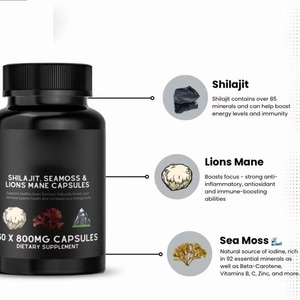 Suplementos de Shilajit del Himalaya para Hombres, Resina Cruda de Shilajit, Extracto Mineral Natural de Plantas en Polvo, Ingrediente de Grado Alimenticio, Cápsulas Herbales - Product Image 3