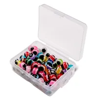 LUSHAZER 100 pcs/Box 3D Fish Eyes 5mm 6mm 8mm Perles de pêche en plastique Space Beans Accessoire pour la fabrication de leurres Bass Fishing in Lake