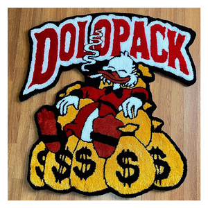 Logotipo personalizado respetuoso con el medio ambiente, patrón de billete de 100 dólares, moqueta acrílica con forma de dinero - Product Image 2