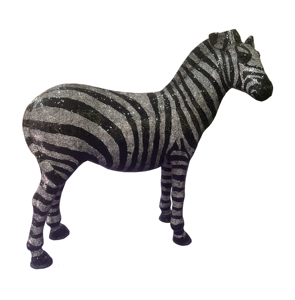 Populaire fibre de verre Zabra miroir décoration Design Animal Sculpture couleur blanche maison Statue décoration <span class=keywords><strong>Fragments</strong></span> miroir abstrait - Product Image 2
