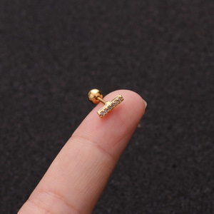Gioielli per Piercing all'Orecchio in Acciaio Inox all'Ingrosso, Piercing <span class=keywords><strong>Helix</strong></span> Conch Anti-tragus Rook con Zirconi, <span class=keywords><strong>Orecchino</strong></span> Curvo per Cartilagine per Donne - Product Image 6