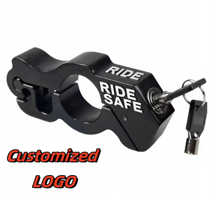 Red Aluminum Motorcycle Handlebar <b>Lock</b> With Keys And Rubber Covers - Product Image 2