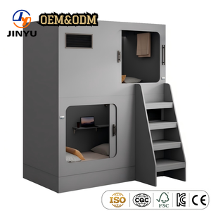 <span class=keywords><strong>Letto</strong></span> a castello salvaspazio per dormitorio con scala in legno integrata, <span class=keywords><strong>letto</strong></span> capsula di lusso per <span class=keywords><strong>hotel</strong></span>, pod per dormire a due piani per ostelli a capsula - Product Image 1