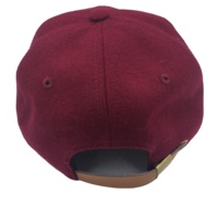 Gorra de Béisbol Personalizada de Alta Calidad, de Lana Melton, 6 Paneles, Sin Estructura, con Logotipo de Fieltro, Correa Tipo Polo, con Patrón de Letras, Unisex