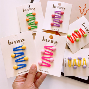 YUCAT Wholesale New Korean Fashion Children 4-piece Set BB Hair Clip Accessories <strong>Hairgrips</strong> for Girls Kids - Product Image 1