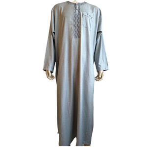 ثوب رجالي مغربي إسلامي - قفطان بوليستر مطرز للصلاة والعيد والزفاف ورمضان بتطريز إسلامي - Product Image 5