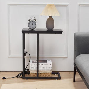 <strong>Multi</strong>-<strong>Functional</strong> Living Room Bedroom Home Organization Space-Saving C-Shaped End <strong>Table</strong> W/ USB Charging Station Sofa Side <strong>Table</strong> - Product Image 3