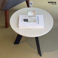Table d'appoint NORYA Nordic Glossy Top, petite table basse ronde, support pour ordinateur portable, pour canapé, chevet, salon, meubles