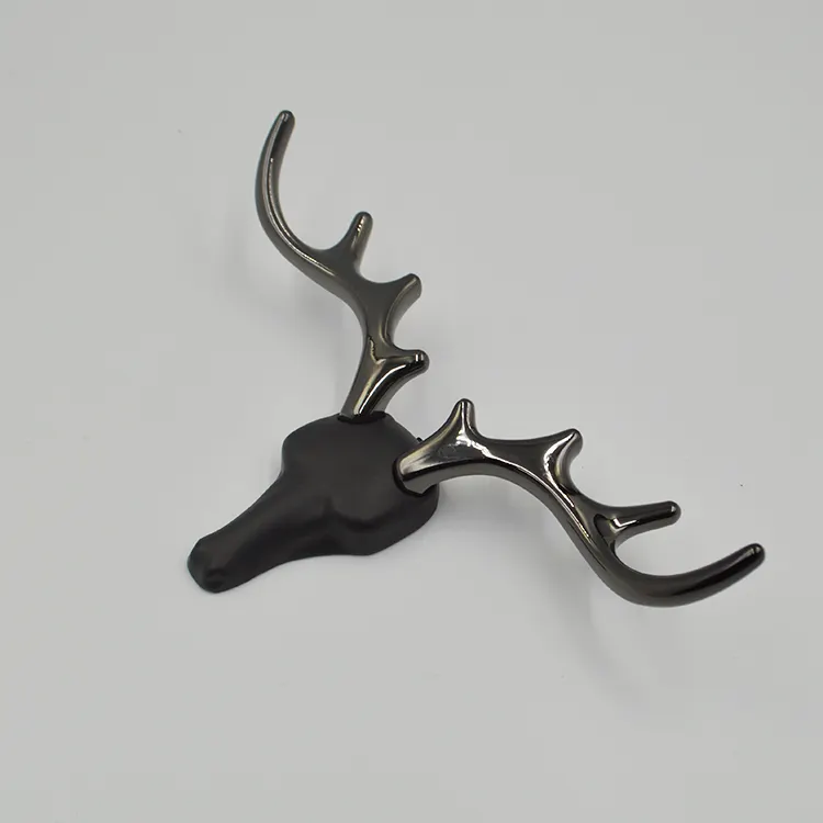 HONGHUI wall decoration antlers single key hanger hooks wall coat keys deer animal shape hook black wall hook animal