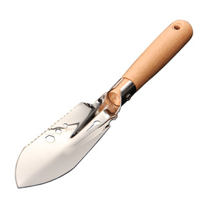 Multi Functional Garden Shovel Stainless Steel Wooden Handle 17 In Length For Outdoor Gardening Tools - Product Image 2