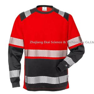 Áo sơ mi đồng phục bảo hộ lao động bán buôn tùy chỉnh, áo phản quang rộng 5cm, tay dài, đạt tiêu chuẩn ANSI Class 2 ANSI EN20471 - Product Image 3