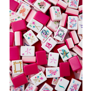 Jeu de Mahjong américain 166 tuiles 4 couches, thème bonbons et friandises, rose <span class=keywords><strong>Pop</strong></span> Art, en acrylique, OEM - Product Image 4