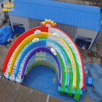 Toboggan aquatique commercial WODI en PVC avec double piste gonflable pour enfants et adultes, bâche en PVC WODI Plato