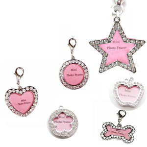 Mode Silber Knochen Herz Hunde marke Halsband Anhänger Halskette Kristall dekoriert DIY Handschrift Haustier Hund Information Board Tag - Product Image 1