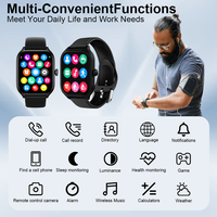 Montre connectée sans fil H9 H6, répondre aux appels, suivi des calories, fréquence cardiaque, surveillance de l'oxygène dans le sang, IP67, écran carré IPS, BLE V5.0