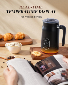 เครื่องตีฟองนมไฟฟ้า เครื่องทำฟองกาแฟ 4-in-1 สแตนเลสสตีลแบบตั้งโปรแกรมได้ ความจุ 600 มล. เครื่องอุ่นนมอัตโนมัติ หน้าจอสัมผัส - Product Image 2