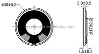 Haut-parleur micro en Mylar FCE 36 mm 4Ω 0,5 W pour interphone ou sonnette et maison intelligente/ sécurité
