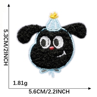 Patchs en tissu chenille brodés 3D animaux mignons, écologiques, couleurs vives, à coller sur les vêtements, les robes, les chapeaux