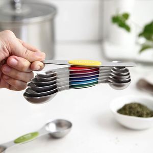 Of 8 Colors Stainless Steel Dual Sided Magnetic Measuring Spoons Set Fits in <b>Spice</b> <b>Jars</b> Multi-Color - Product Image 6