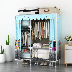 Offre Spéciale bébé bonne qualité <span class=keywords><strong>Jumbo</strong></span> taille armoires pliable entièrement assemblé tissu couvert étagères en métal armoires pour vêtements - Product Image 2