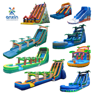 Toboggan aquatique gonflable de qualité commerciale géant avec piscine à jets d'eau pour enfants et adultes, équipement de parc d'attractions extérieur, PVC haute résistance - Product Image 4