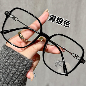 32009 Montura de gafas cuadradas marrones, tamaño mediano, lentes de PC con protección contra la luz azul para mujer, lentes planos, ligeras, de alta gama - Product Image 3