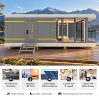 Maison modulaire entièrement en aluminium, résistante aux ouragans, de qualité marine, résistante à la corrosion, type capsule spatiale, pour projet de complexe écologique
