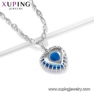 Collar de boda con diamantes de cristal azul Corazón <span class=keywords><strong>del</strong></span> océano, joyería de lujo, diseño de moda, A00915422 - Product Image 3