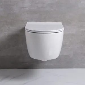 Lüks Wc avrupa banyo çerçevesiz duvar asılı tuvalet kase p-trap yıkama asılı tuvalet CE belgesi ile seramik sıhhi
