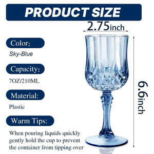 Gobelets en plastique de style vintage en cristal de 7 oz, verres à vin en plastique pour réception de <span class=keywords><strong>mariage</strong></span>, grand événement, fournitures de fête - Product Image 2