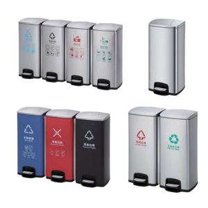 <span class=keywords><strong>2</strong></span> X 20L 이중 구획이 있는 40L 지문 방지 스테인리스 스틸 쓰레기통 재활용 페달 통 내장 쓰레기통 - Product Image 2