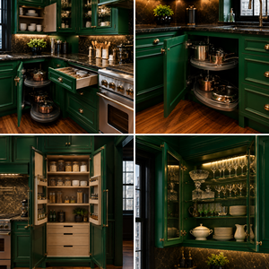 Mobili da <span class=keywords><strong>Cucina</strong></span> Verdi Personalizzati Direttamente dalla Fabbrica Set di Armadi Moderni in Legno per Appartamenti Ville Hotel e Progetti - Product Image 3