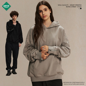 เสื้อกันหนาวมีฮู้ดสำหรับผู้ชายเสื้อฮู้ดเทอร์รี่หนัก450กรัมสินค้าใหม่ฤดูใบไม้ร่วงและฤดูหนาว2024 - Product Image 6