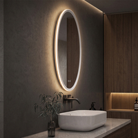 Espejo de Vanidad Redondo Moderno con Iluminación LED Inteligente IP44, Antivaho, de Pared, con Luz Ajustable para Uso en Hoteles y Apartamentos