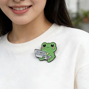 Lot de 3 épingles en émail sur le thème des mèmes de travail amusants, broches de revers humoristiques pour le bureau, badges mignons grenouille et chat pour sacs à dos, chapeaux, vestes - Product Image 3