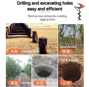 産業用ガス式<span class=keywords><strong>62cc</strong></span>穴掘り機＆フェンス用アースオーガー、金属製、2ストロークエンジン、最大掘削径300mm - Product Image 6