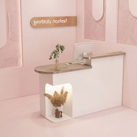 Comptoir de Caisse Simple et Moderne pour Magasin de Vêtements, Bureau d'Accueil en MDF pour Salon de Beauté