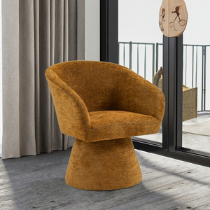 Fauteuil pivotant en chenille <span class=keywords><strong>Cognac</strong></span>, fauteuil de loisirs moderne à base conique pour salon, hôtel, durable, certifié BSCI - Product Image 4