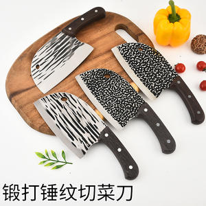 Couteau de cuisine martelé forgé à la main, lame en acier inoxydable 8-9,9 pouces, hachoir à viande pour usage domestique avec manche en bois - Product Image 4