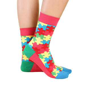 Hot thời trang loại bền thoáng khí dẻo dai thể thao in thiết kế dài cotton vớ cao - Product Image 1